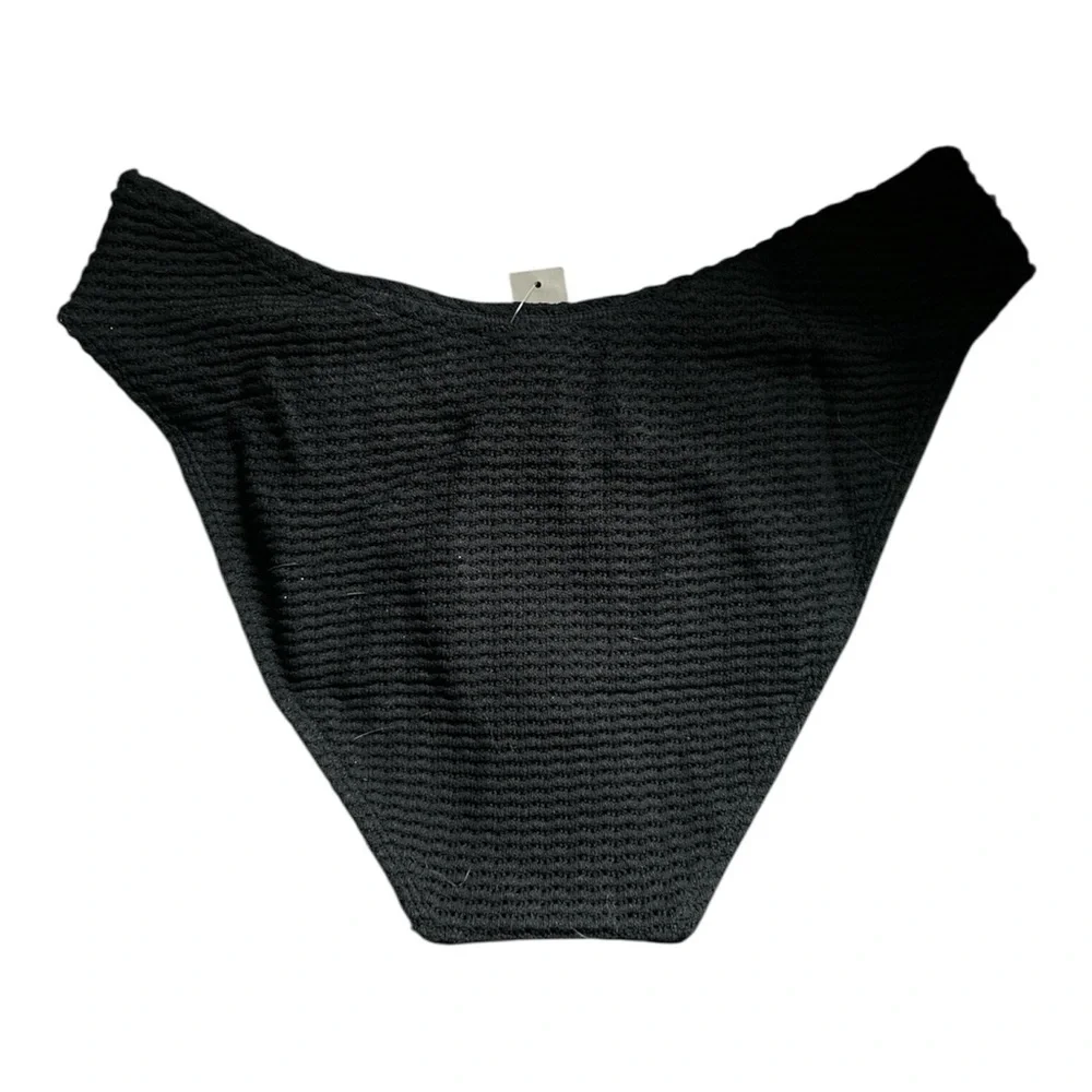 J. Crew sunny crochet bikini bottom black L